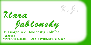 klara jablonsky business card